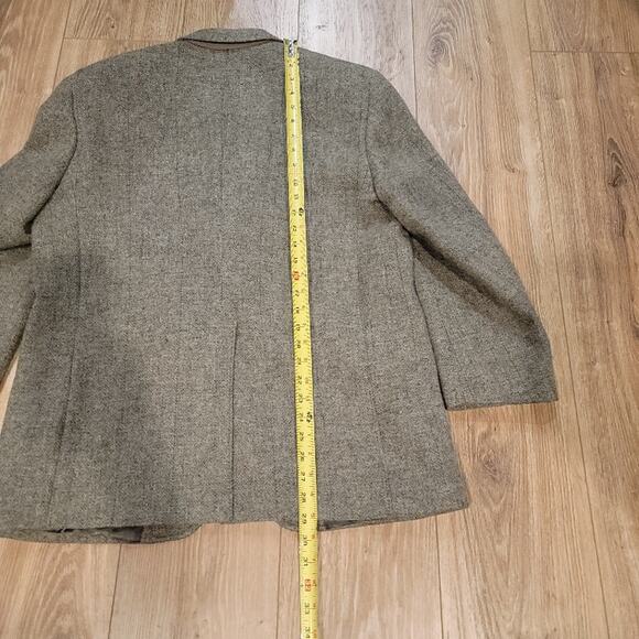 VTG J Press Wool Blazer Sport Coat Brown Sz 41S Tweed Herringbone - Picture 14 of 16
